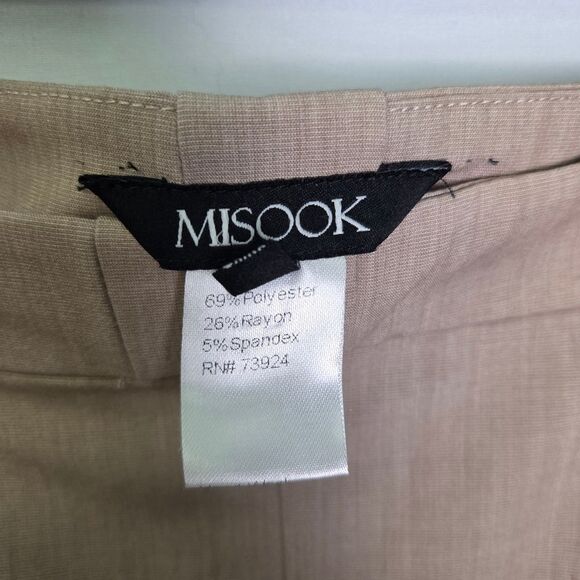 Misook Pleated Wide-Leg Twill Pants Macchiato Size Medium - Picture 7 of 8